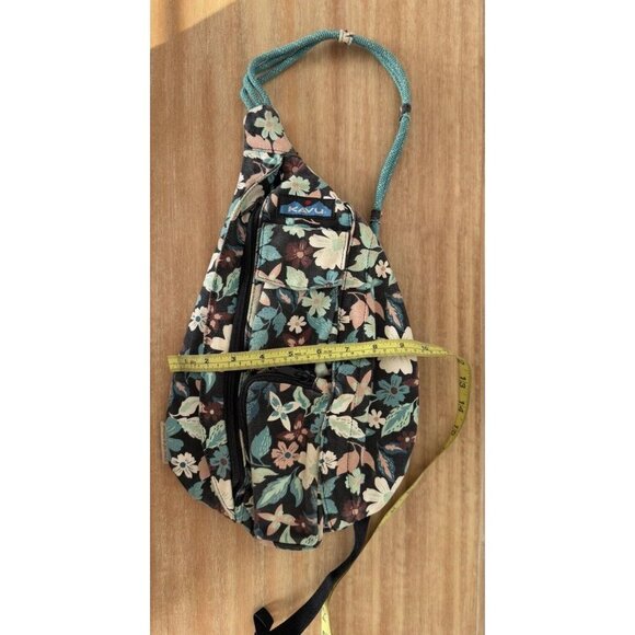 Kavu Floral Crossbody Bag - Teal and Brown - Picture 15 of 15
